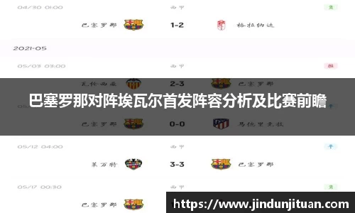 巴塞罗那对阵埃瓦尔首发阵容分析及比赛前瞻
